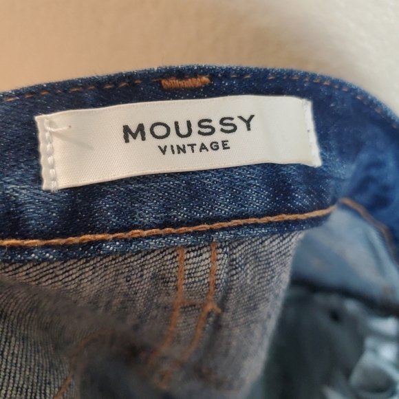 Moussy Vintage Glendele Distressed Tapered Raw Hem Ankle Skinny Denim Jeans 25 - Picture 8 of 15